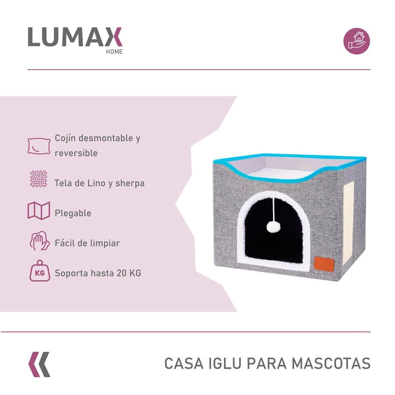 Cama Casa Iglu Para Mascotas Gato Y Perro Pequeño-2