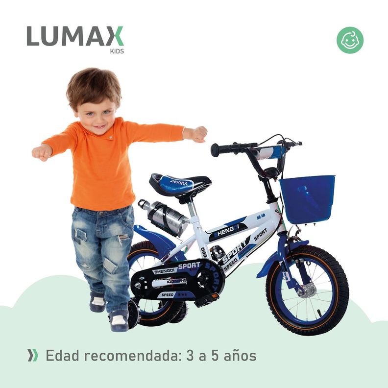 Bicicleta Infantil Lumax Aro 14 Color Azul-4