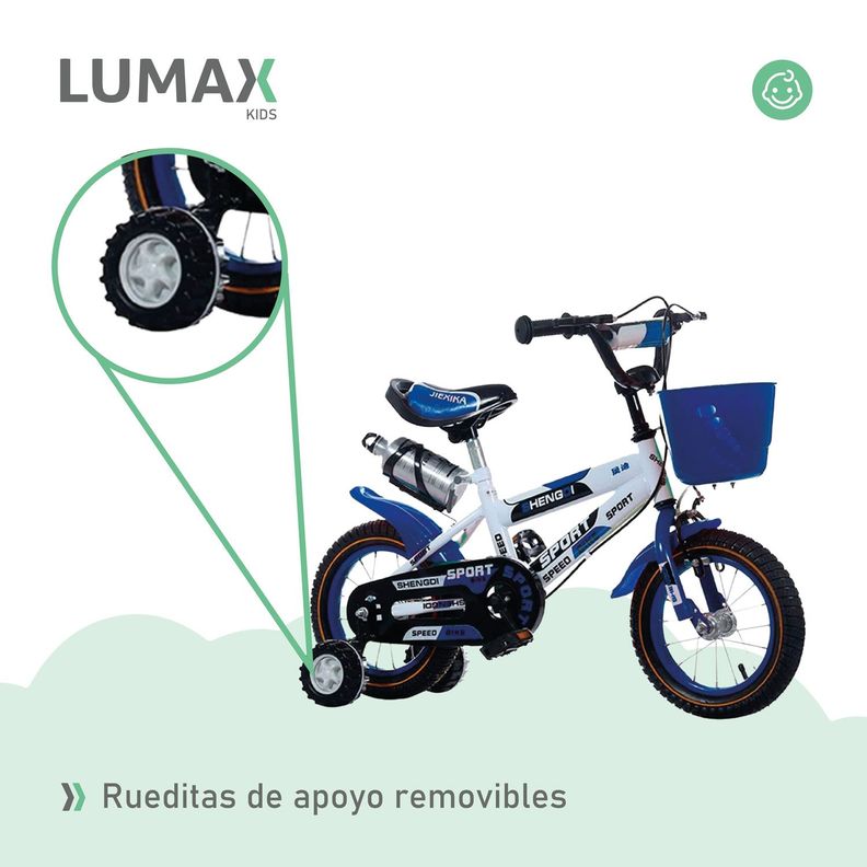 Bicicleta Infantil Lumax Aro 14 Color Azul-5