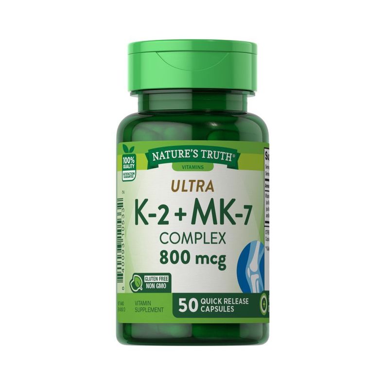 Vitamina Ultra K2 + MK7 800 MCG + D3 - 50 Caps-0