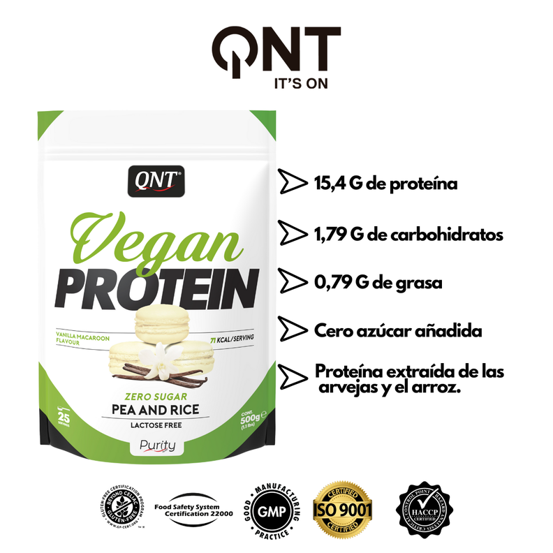 Proteína Vegana Sin Azúcar 500Grs Vainilla-1