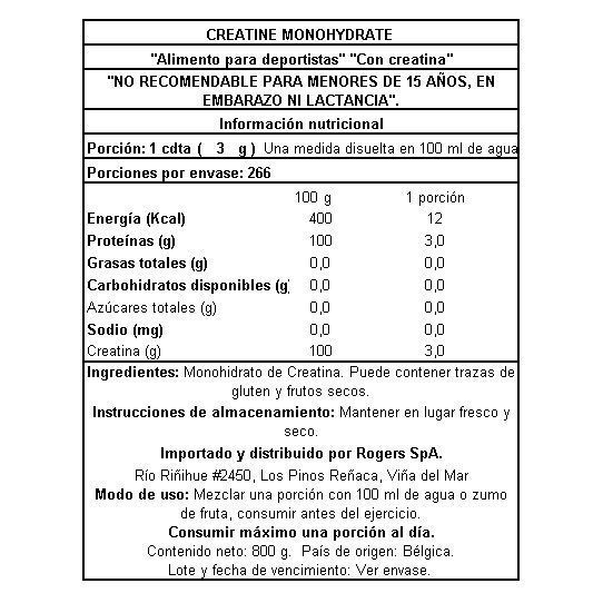 Creatina Monohydrate en Polvo 800Grs-3