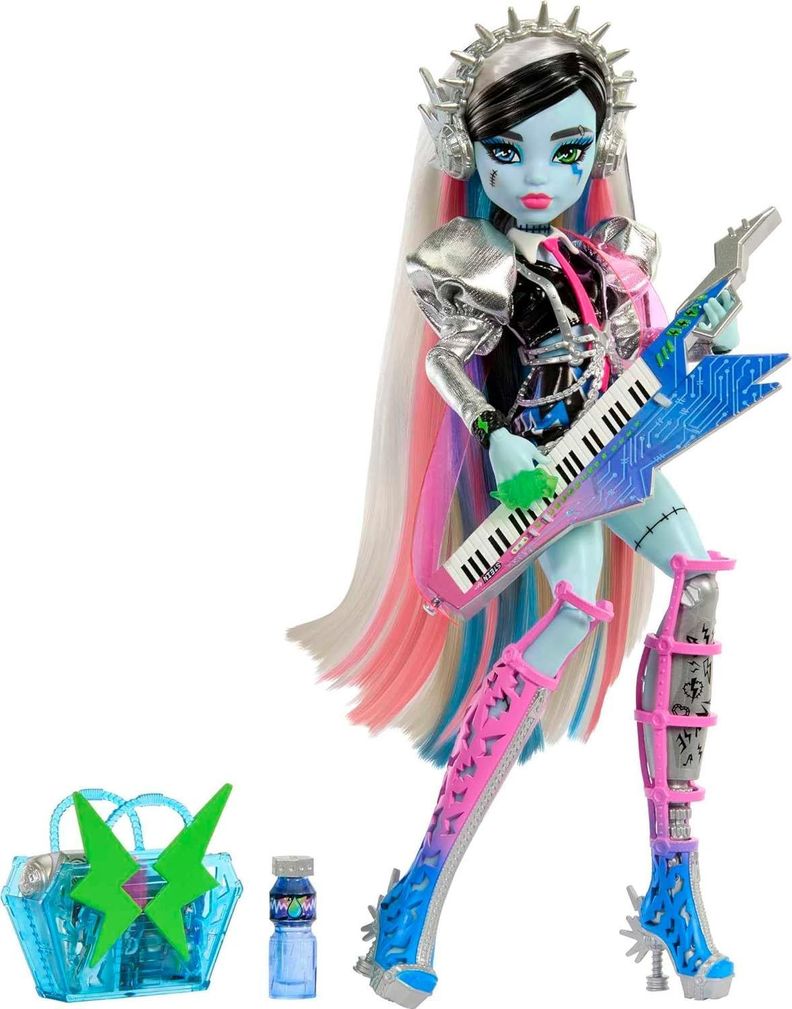 Muñeca Monster High Frankie Stein Amped Rockstar Original-0