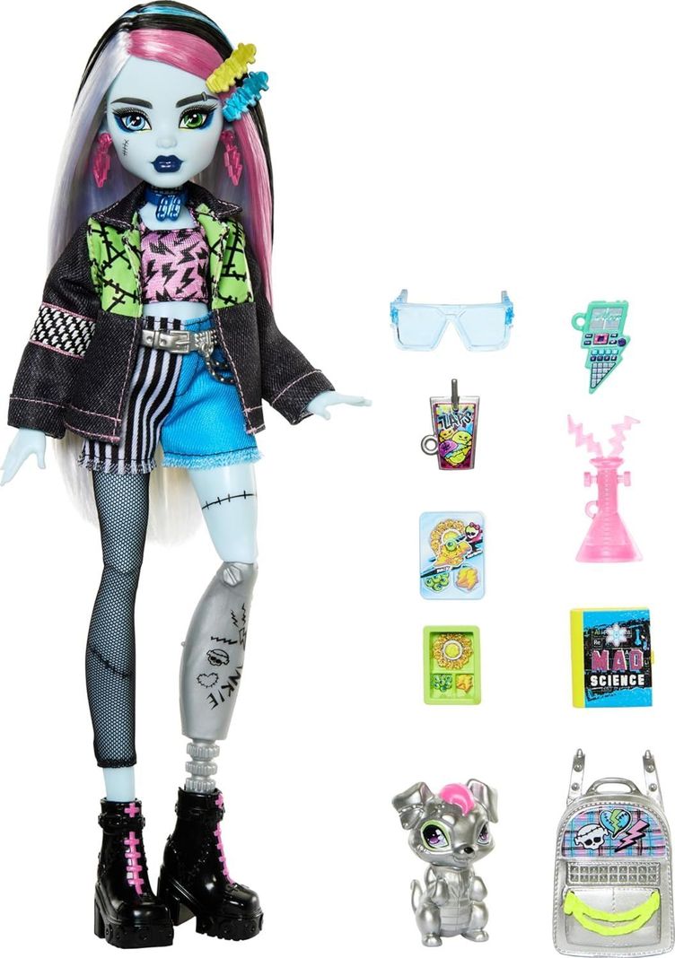 Monster High Muñeca Frankie Stein Con Mascota -1