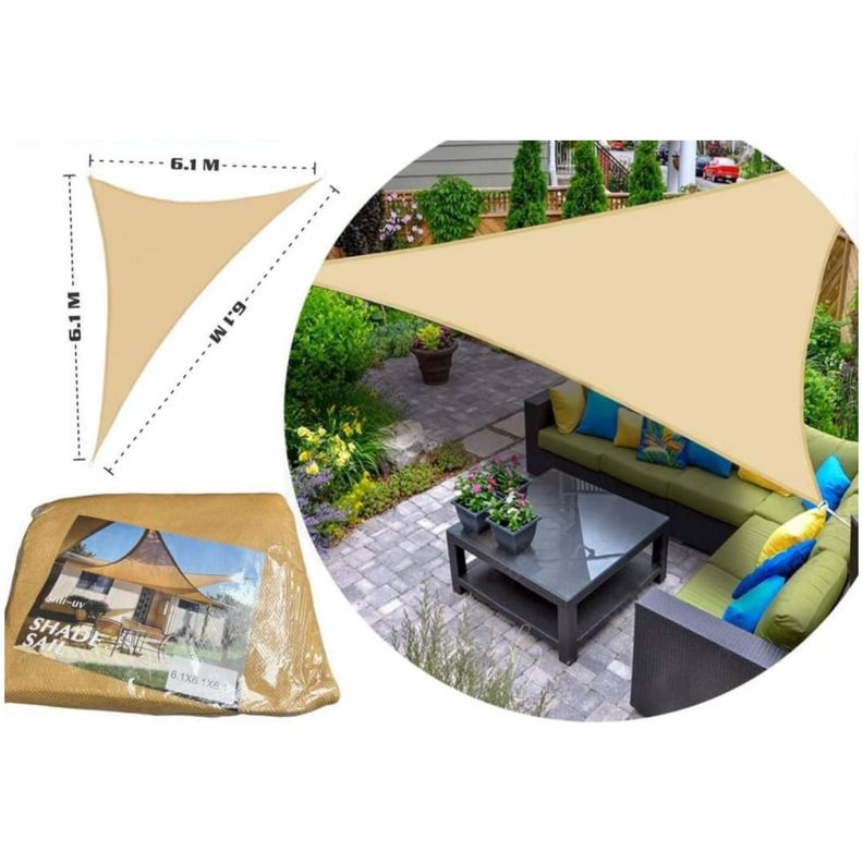 Toldo Vela Triangular 6.1 x 6.1 x 6.1 Metros-2