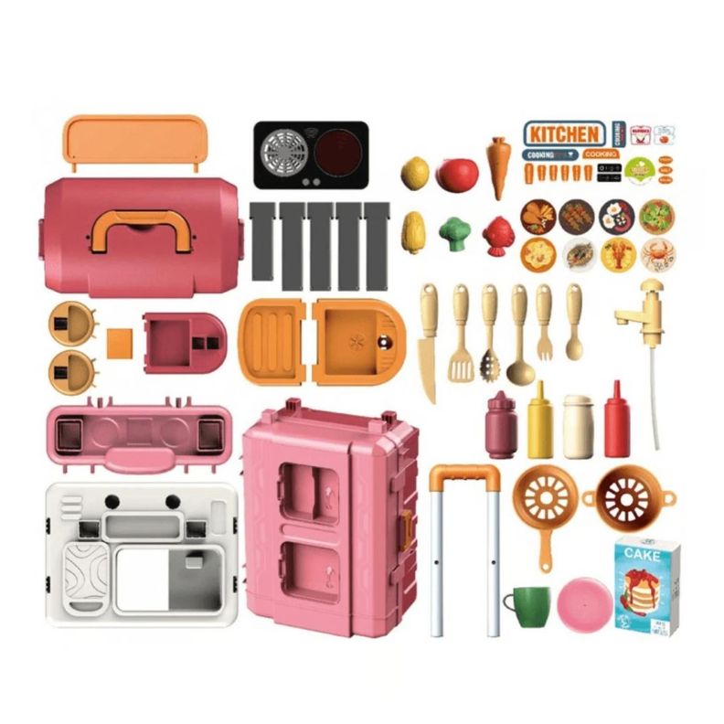 Juguete Cocina Movil 3 En 1 Con 49 Accesorios-2