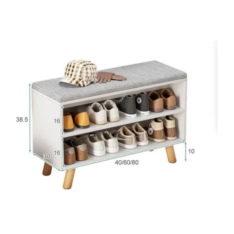 Organizador De Zapatos - Banca Probador De Zapatos - Madera-1