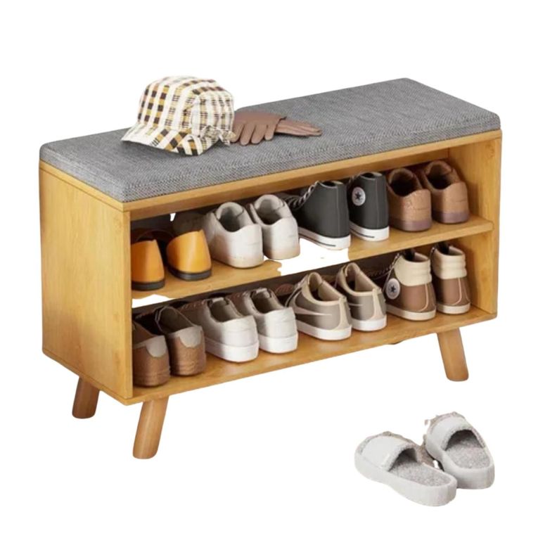 Organizador De Zapatos - Banca Probador De Zapatos - Madera-0