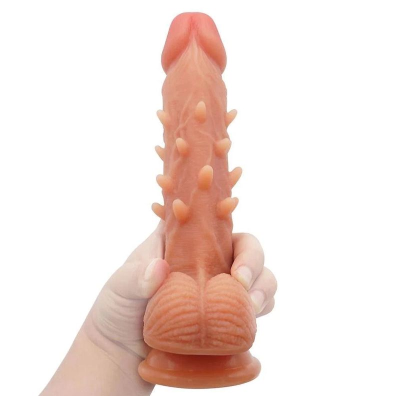 Dildo Realista, Con Testículos Y Puntos De Estimulación 23 Cm-0