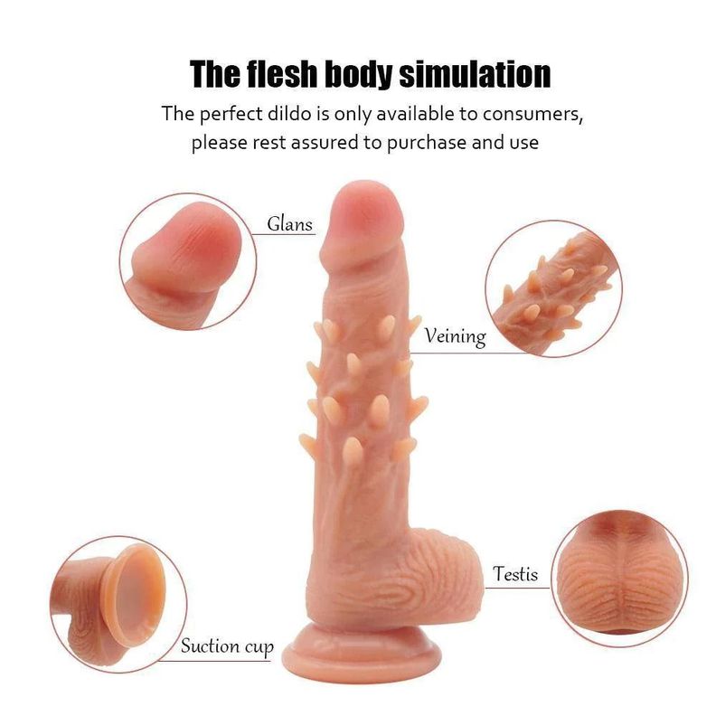 Dildo Realista, Con Testículos Y Puntos De Estimulación 23 Cm-2