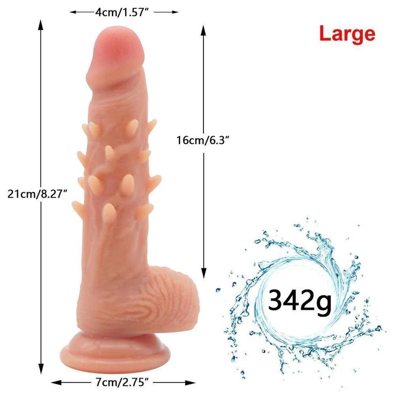 Dildo Realista, Con Testículos Y Puntos De Estimulación 23 Cm-5