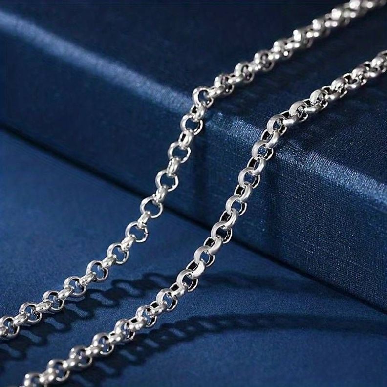 Cadena Plata Ley 925 Rolo 73 Cm Y 7 Mm Hombre.-6