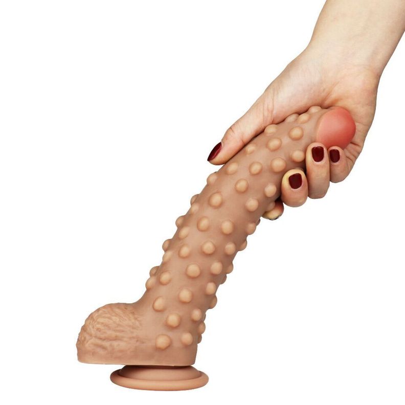 Dildo Realista, Con Testículos Y Puntos De Estimulación 24 Cm-3