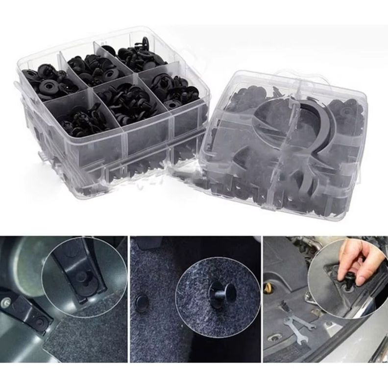 Kit 680 Clip Broche Retención Plástico Auto Lata Tapabarro-3