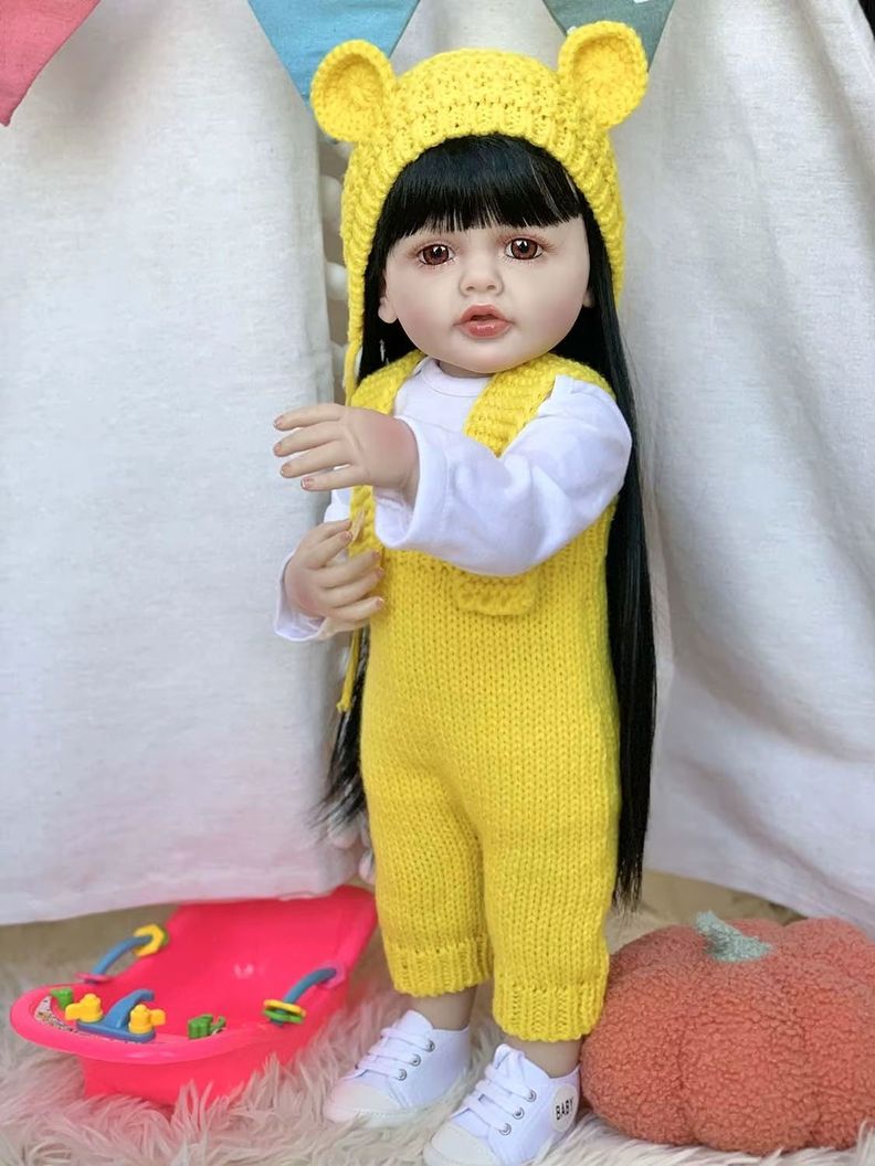 Muñeca Bebé Reborn Realista Cuerpo Silicona Completo 55 cm-3
