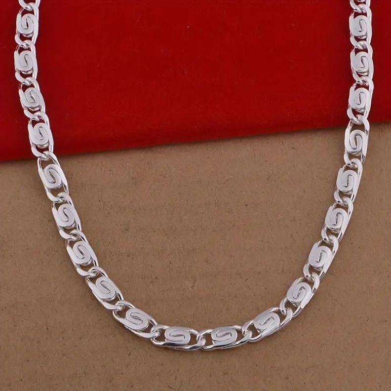 Cadena Plata Ley 925 Caracol 60 Cm Y 6 Mm Unisex.-1