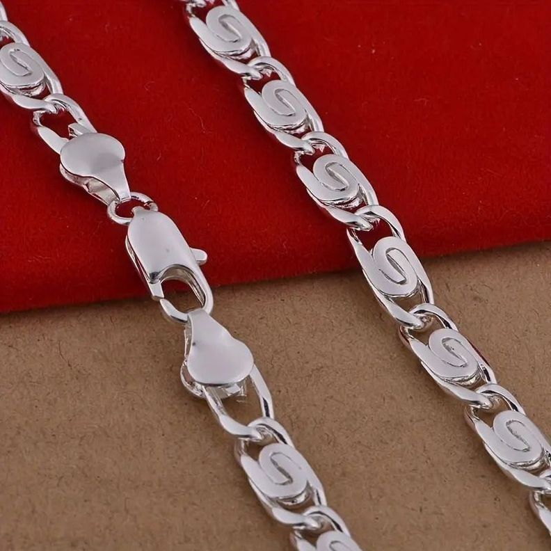 Cadena Plata Ley 925 Caracol 60 Cm Y 6 Mm Unisex.-4