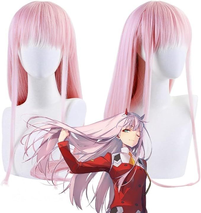  Peluca Larga Cosplay Peluca Juego Rol Color Rosa-0