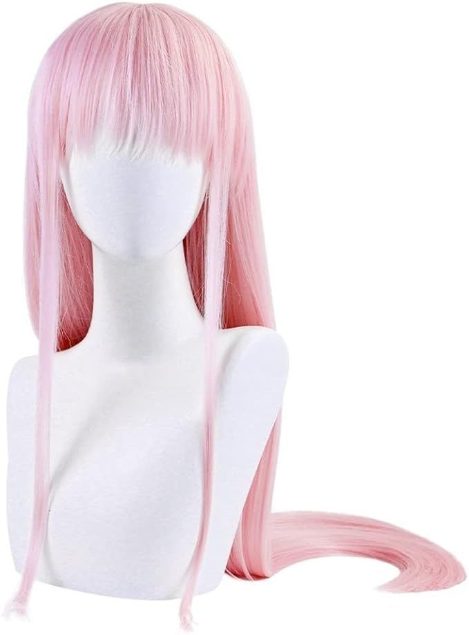  Peluca Larga Cosplay Peluca Juego Rol Color Rosa-1