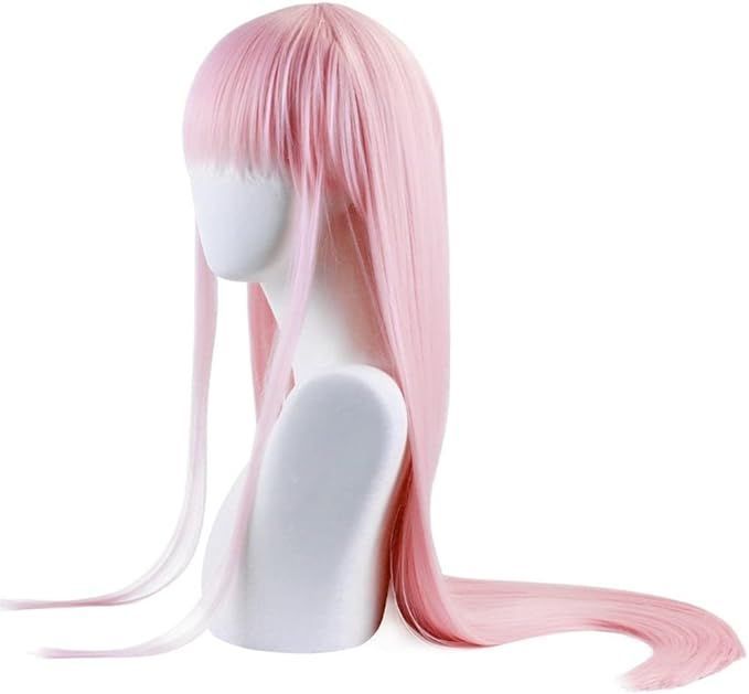  Peluca Larga Cosplay Peluca Juego Rol Color Rosa-3