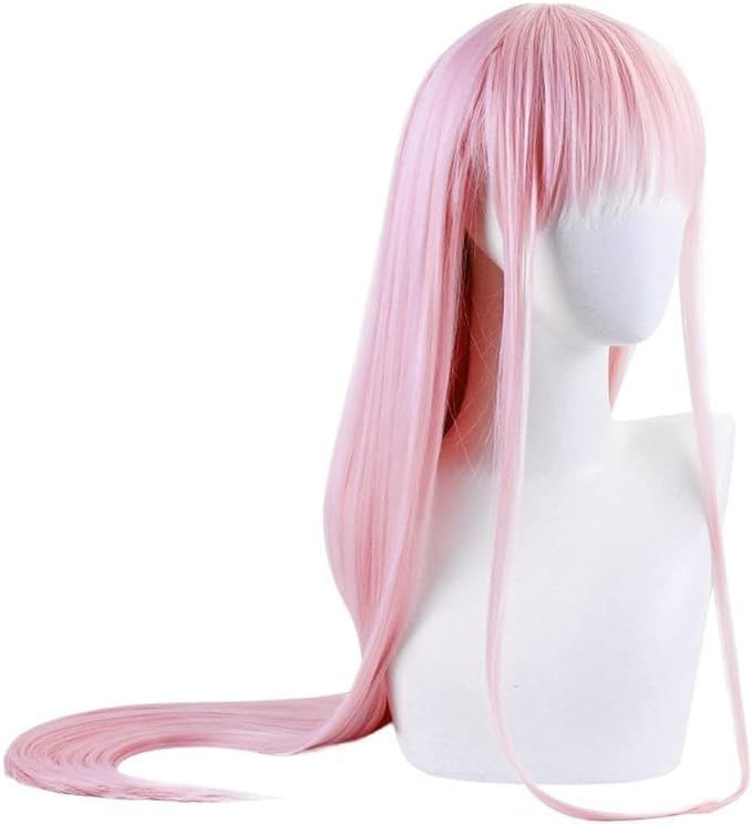  Peluca Larga Cosplay Peluca Juego Rol Color Rosa-4