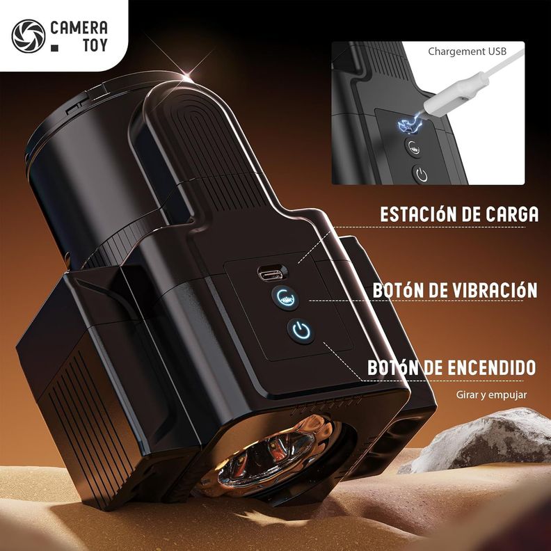 Masturbador Masculino Eléctrico Con Forma de Cámara-3