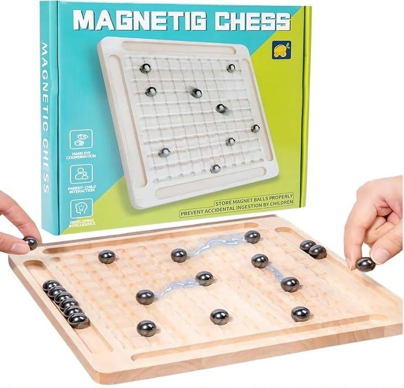 Juego De Ajedrez Magnético Con Tablero De Madera-3
