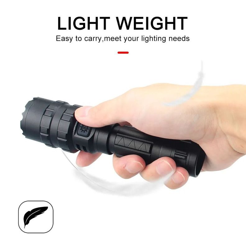  Linterna Táctica De Largo Alcance Recargable Por USB, 5 Modos-2