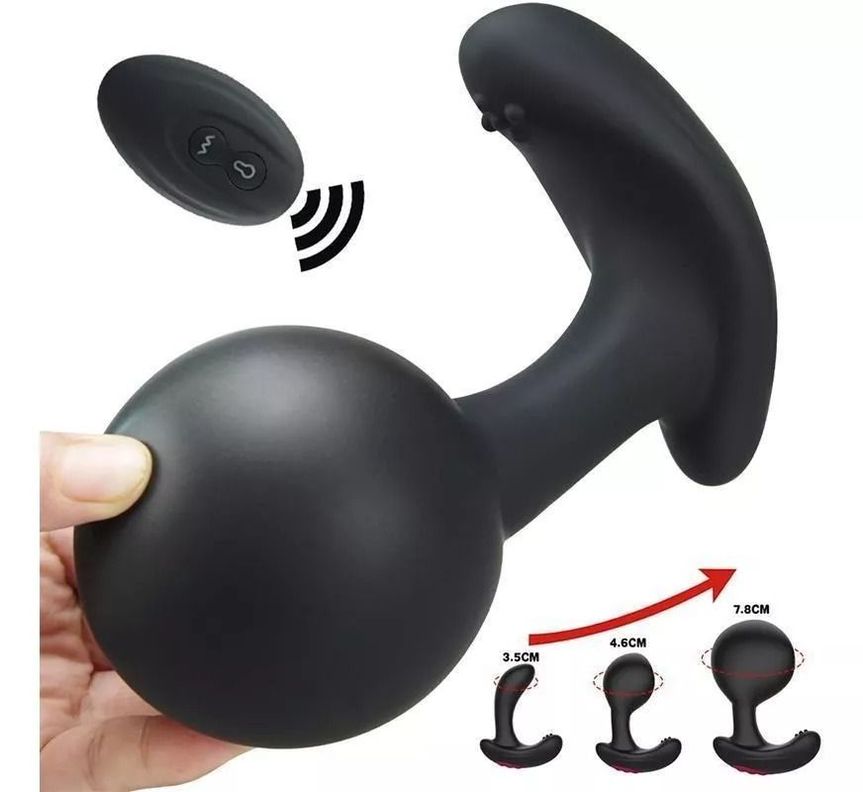 Masajeador De Próstata Dildo Vibrador Tapón Inflador -1