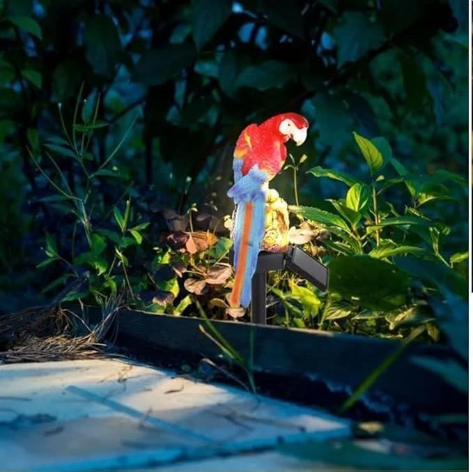 Lampara Solar Para Jardín Forma De Loro -2