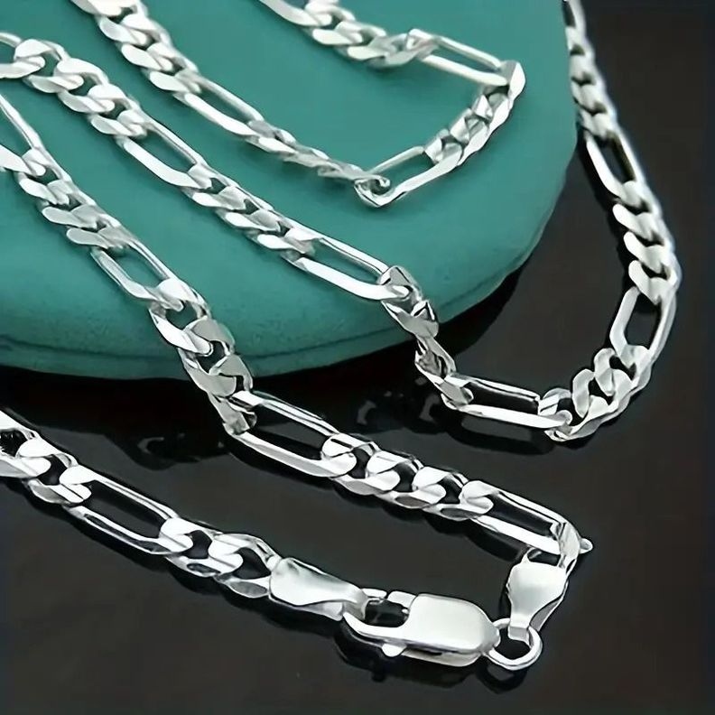 Cadena Cartier Plata Ley 925, 5mm Unisex Diamantada 68 Cm.-7