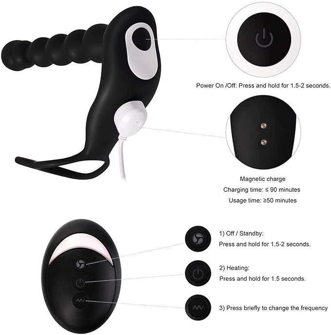 Vibrador Próstata Masculino Vibrador Anal Plug-3