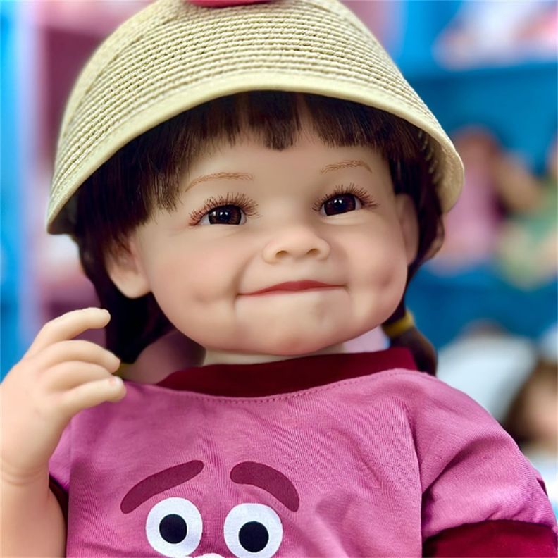 Muñeca Reborn Sonriente De Cuerpo De Silicona - 55 Cm-1