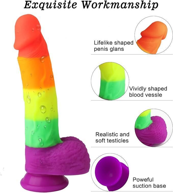 Consolador Dildo  Arcoiris Realistico -2