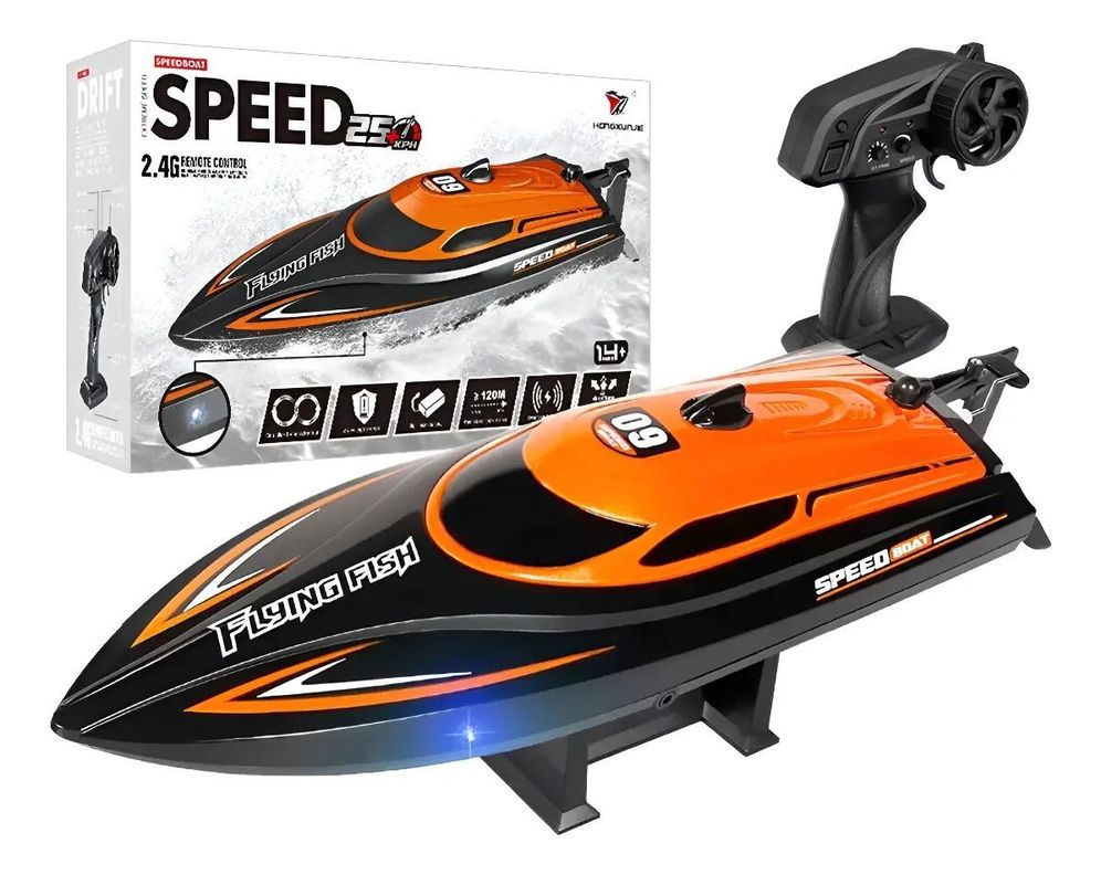 Lancha Grande Rapida Velocidad 15 Km/h Control Remoto