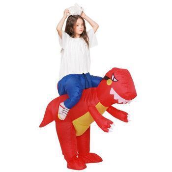 Disfraz Dinosaurio Inflable Para Niños Rojo Rex-0