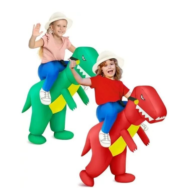 Disfraz Dinosaurio Inflable Para Niños Rojo Rex-1