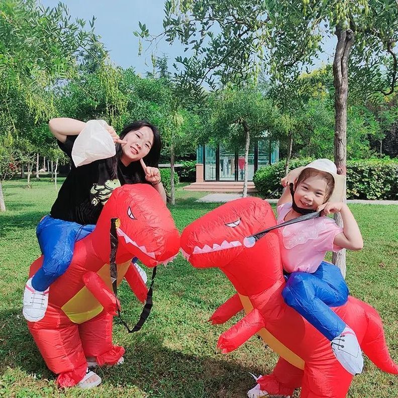 Disfraz Dinosaurio Inflable Para Niños Rojo Rex-2
