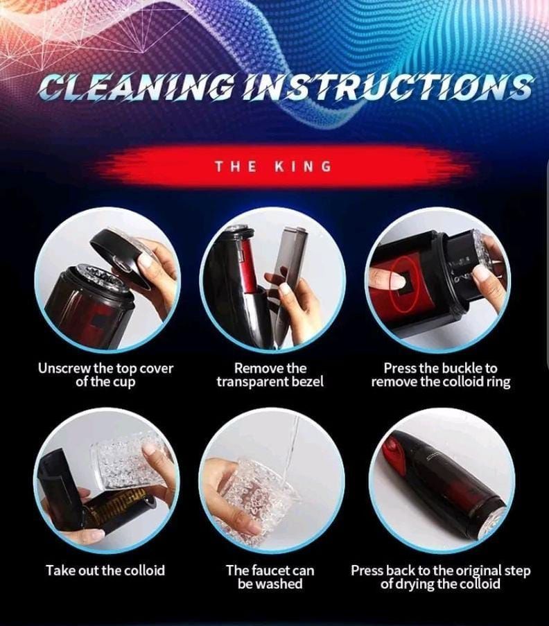Masturbador Masculino The King Automático Rotación Bluetooth Gemidos-5