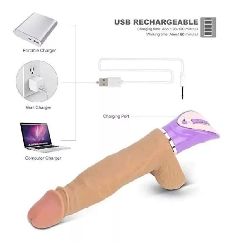 Vibrador Consolador Realista Telescópico-2