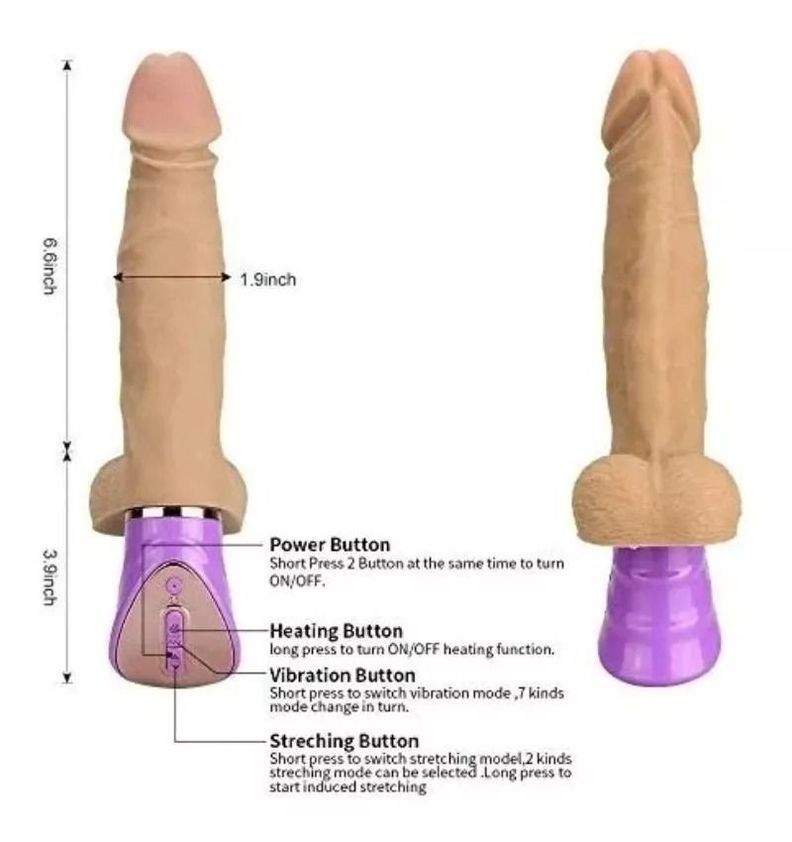 Vibrador Consolador Realista Telescópico-3