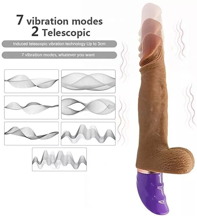 Vibrador Consolador Realista Telescópico-5