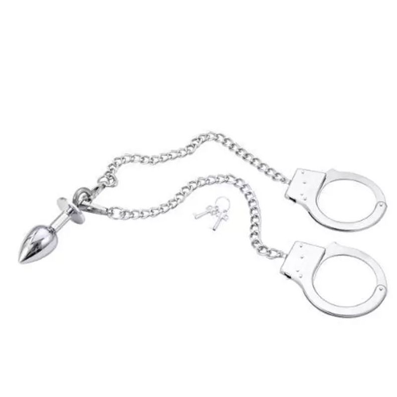 Esposas De Metal Con Plug Anal Sexy-1
