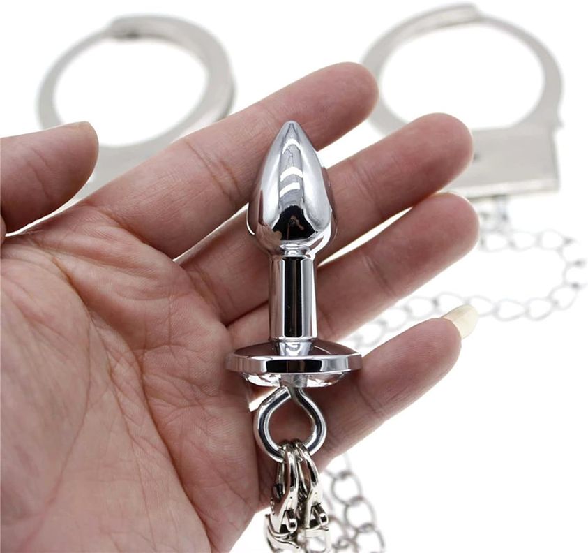 Esposas De Metal Con Plug Anal Sexy-2
