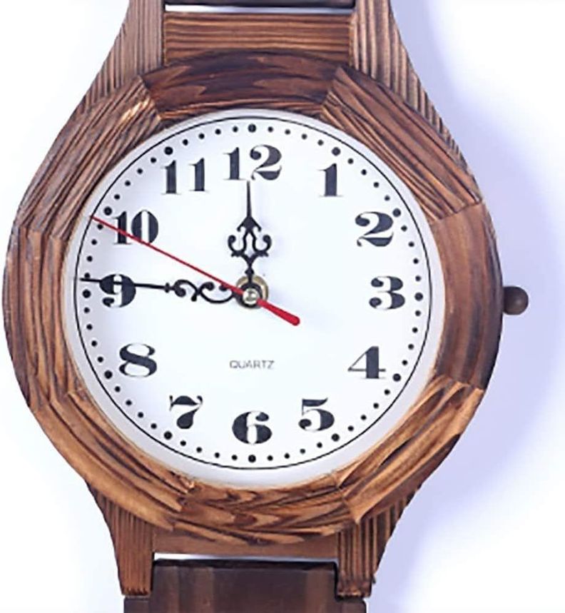 Reloj Madera Diseño Pulsera Vintage De Pared 56 Cm-5