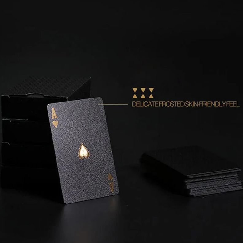 Baraja Naipe Carta Ingles Negras Plástica Póker Premium-2