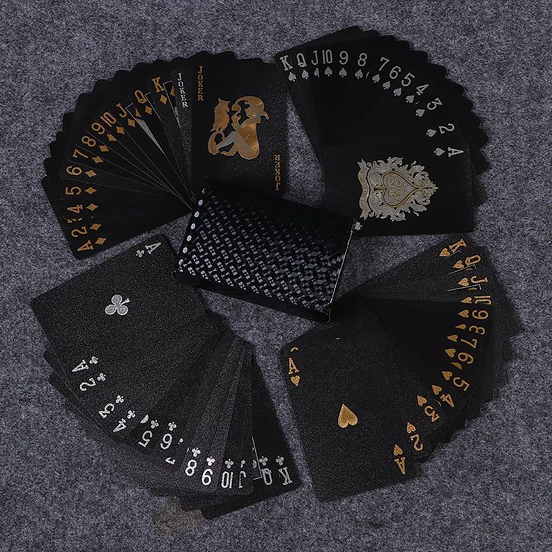 Baraja Naipe Carta Ingles Negras Plástica Póker Premium-7