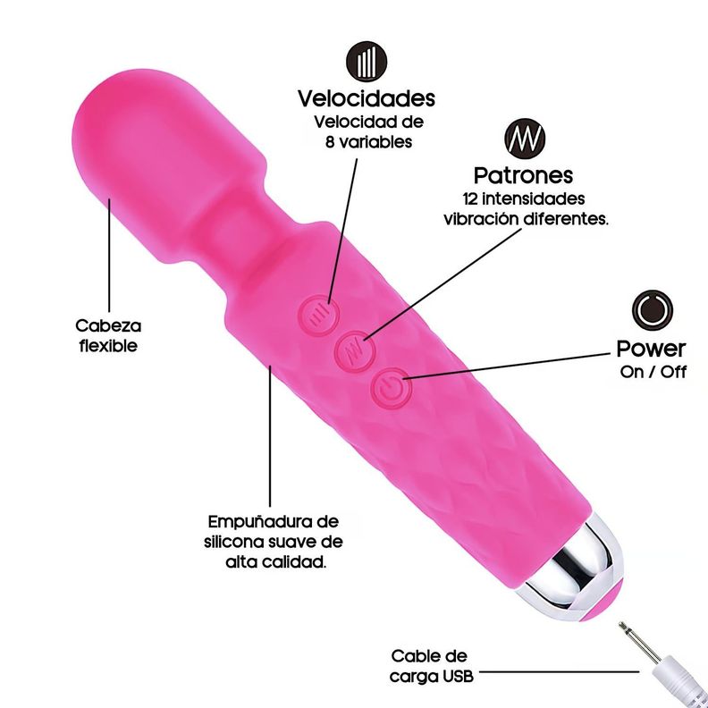 Potente Vibrador Para Mujer Masajeador Portátil Consolador-5
