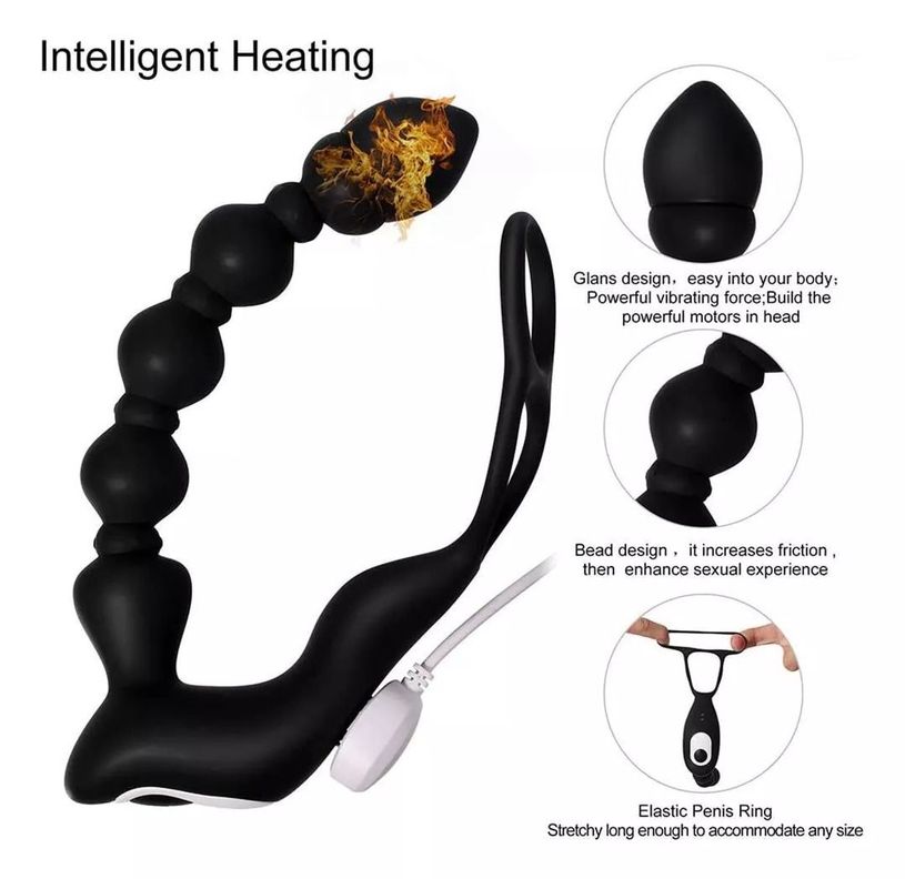 Plug Anal Telescópico Anillo Pene Estimulador Vibradores-5