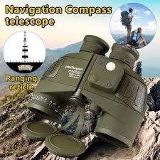 Binocular Marinos 10X50 Prismáticos Impermeables Brújula Telémetro-3